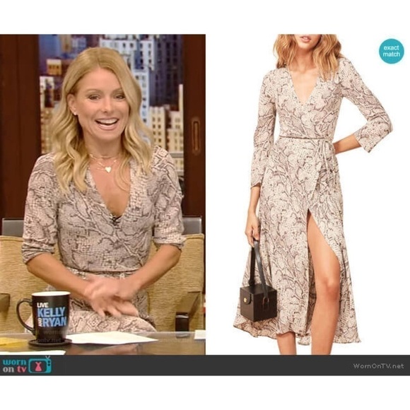 REFORMATION Jaz Wrap Midi Dress In Python - Picture 13 of 14